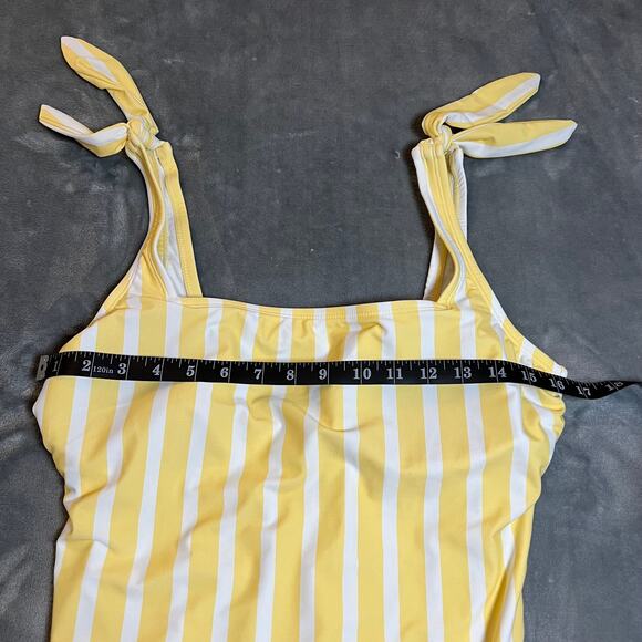 Kona Sol Women's Striped Square Neck One Piece Swimsuit Size Large NEW - Picture 12 of 13